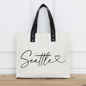 Market Tote Bags | Porter Lane Home Seattle City Love Travel Tote | Made In Washington