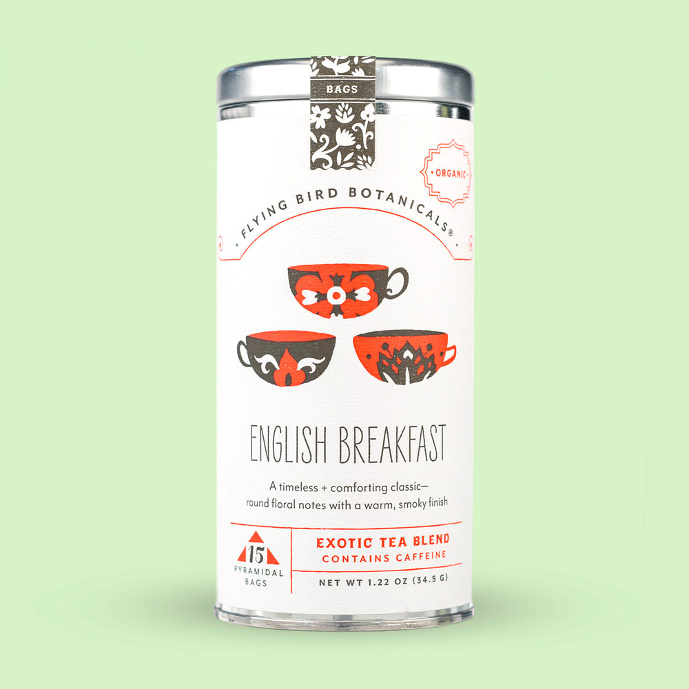 Flying Bird Botanicals English Breakfast Tea Bags | Made In Washington | Exotic Tea Blends Locally Made