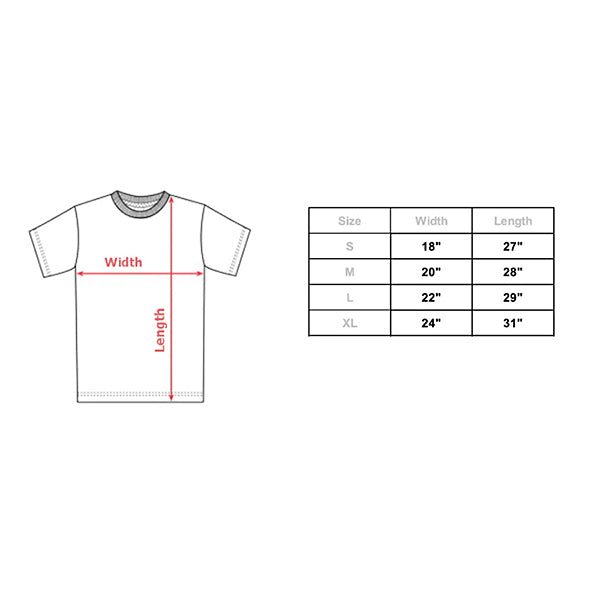 Seattle Viaduct Washington Cassette T Shirt | Made In Washington | Locally designed and printed Tee | Sizing Chart