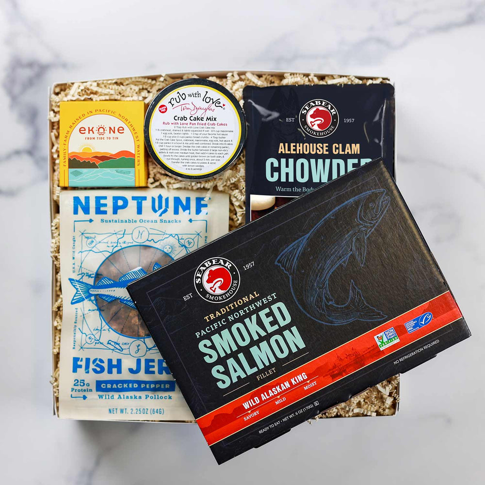 Seafood Lover Gift Set | Made In Washington | Local Ocean Delicacies Gift Basket Set | PNW Gifts