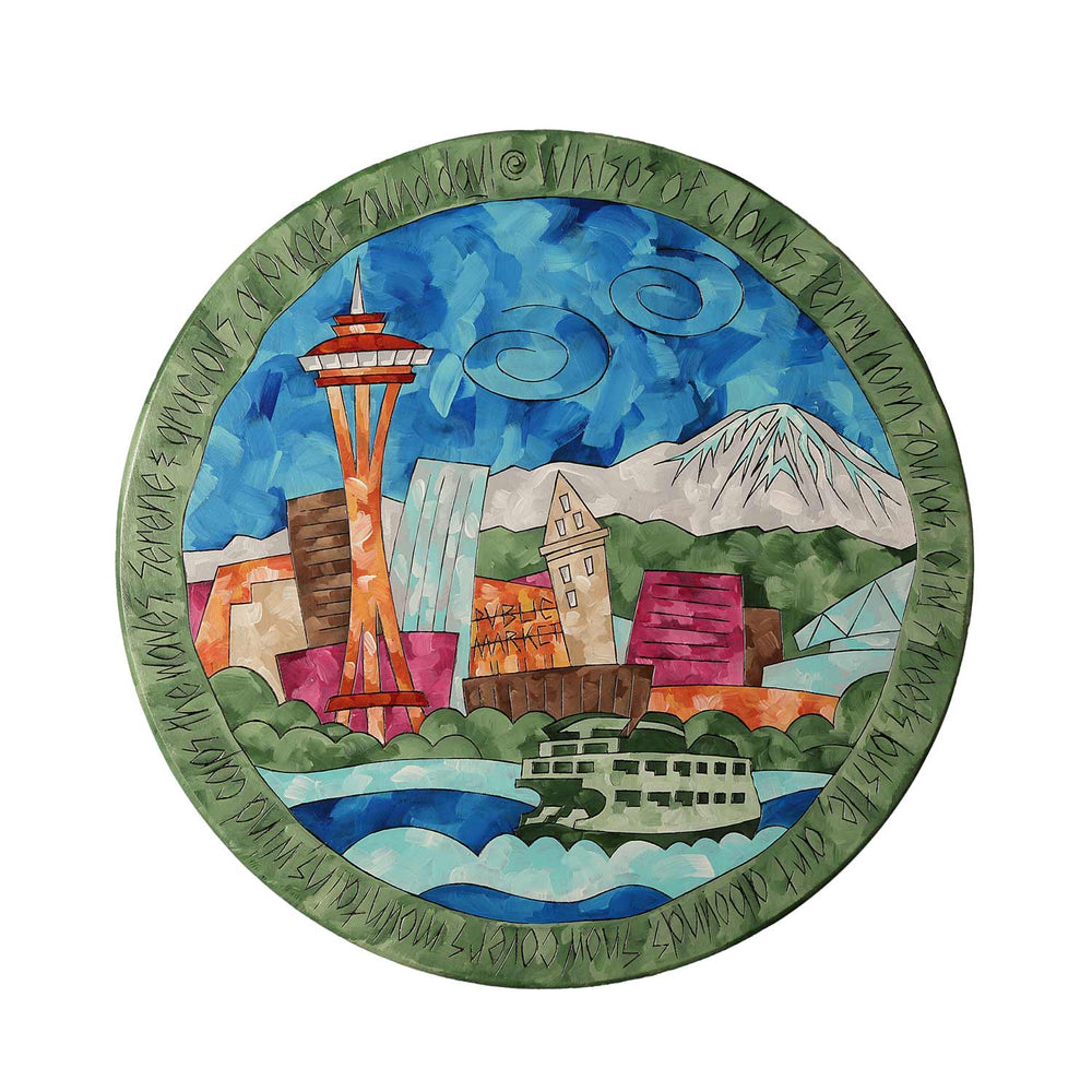 Terry Design Studio Seattle Skyline Lazy Susan | Made in Washington | Serve-in-the-round  | Trays