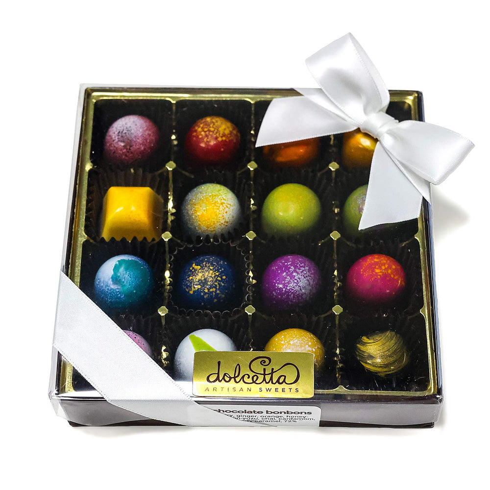 Dolcetta Artisan Sweets Bonbons | Made In Washington | 16-pc Boxed Chocolate Bonbons