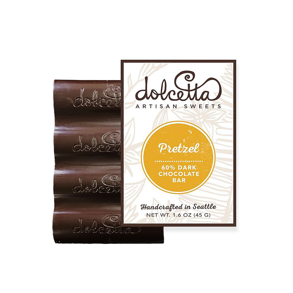 Dolcetta Dark Chocolate Pretzel Bar | Made In Washington | Candy Bar Lover Gifts