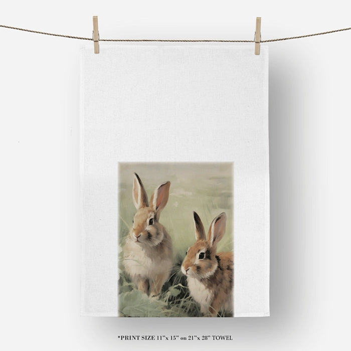 Porter Lane Home Vintage Bunny Tea Towel | Made In Washington | Dish Towel Gifts