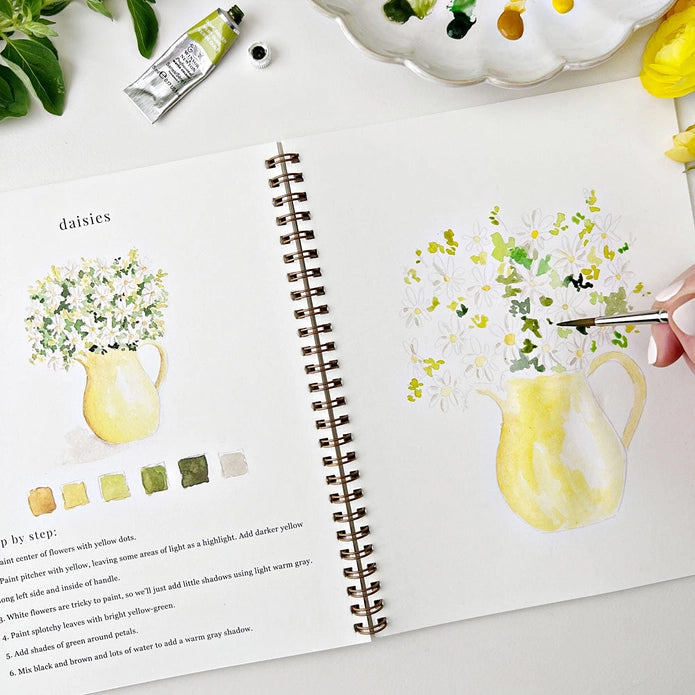 Emily Lex Studio Flowers Watercolor Workbook | Made In Washington  | Gifts For the Painter On Your List