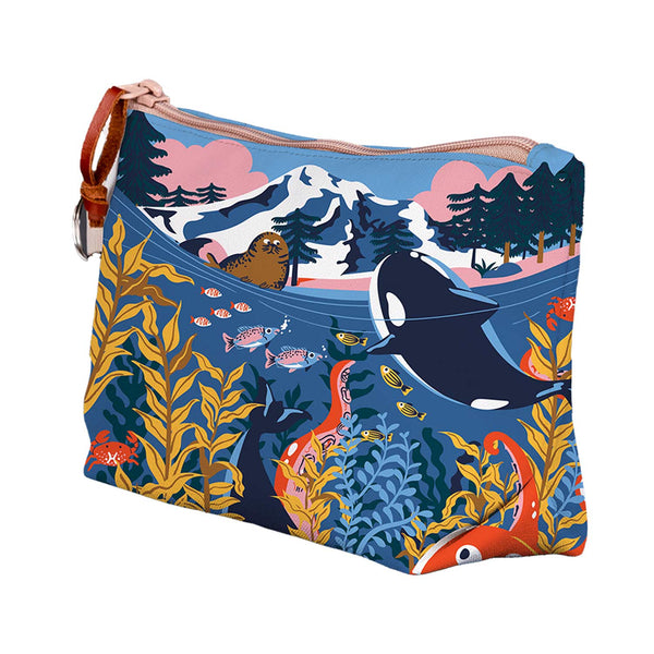 Chalo Seattle Underwater Orca Lifestyle Medium Pouch Blue | Made