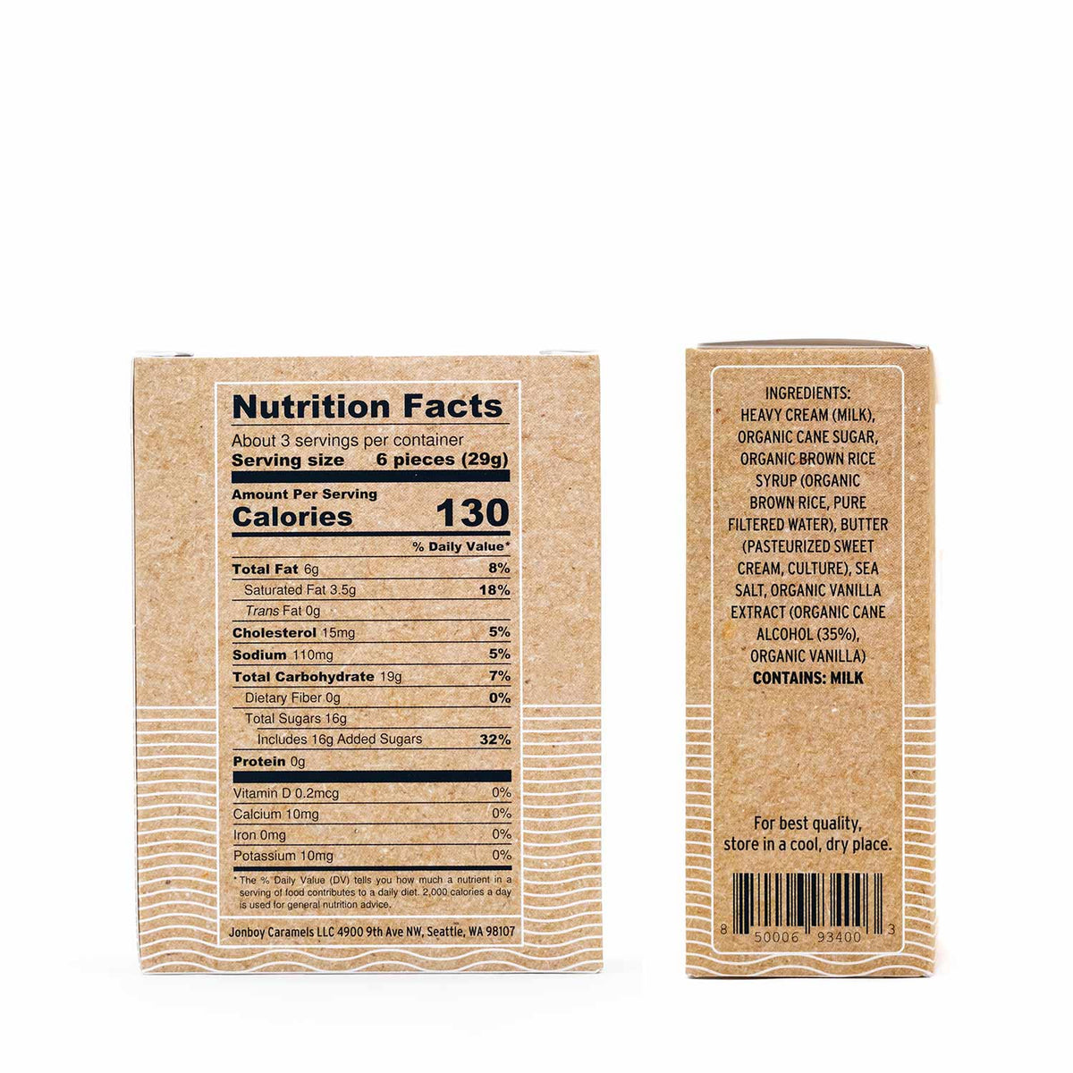 Jonboy Caramels Fleur de Sel Caramels Gourmet Candy Washington Made