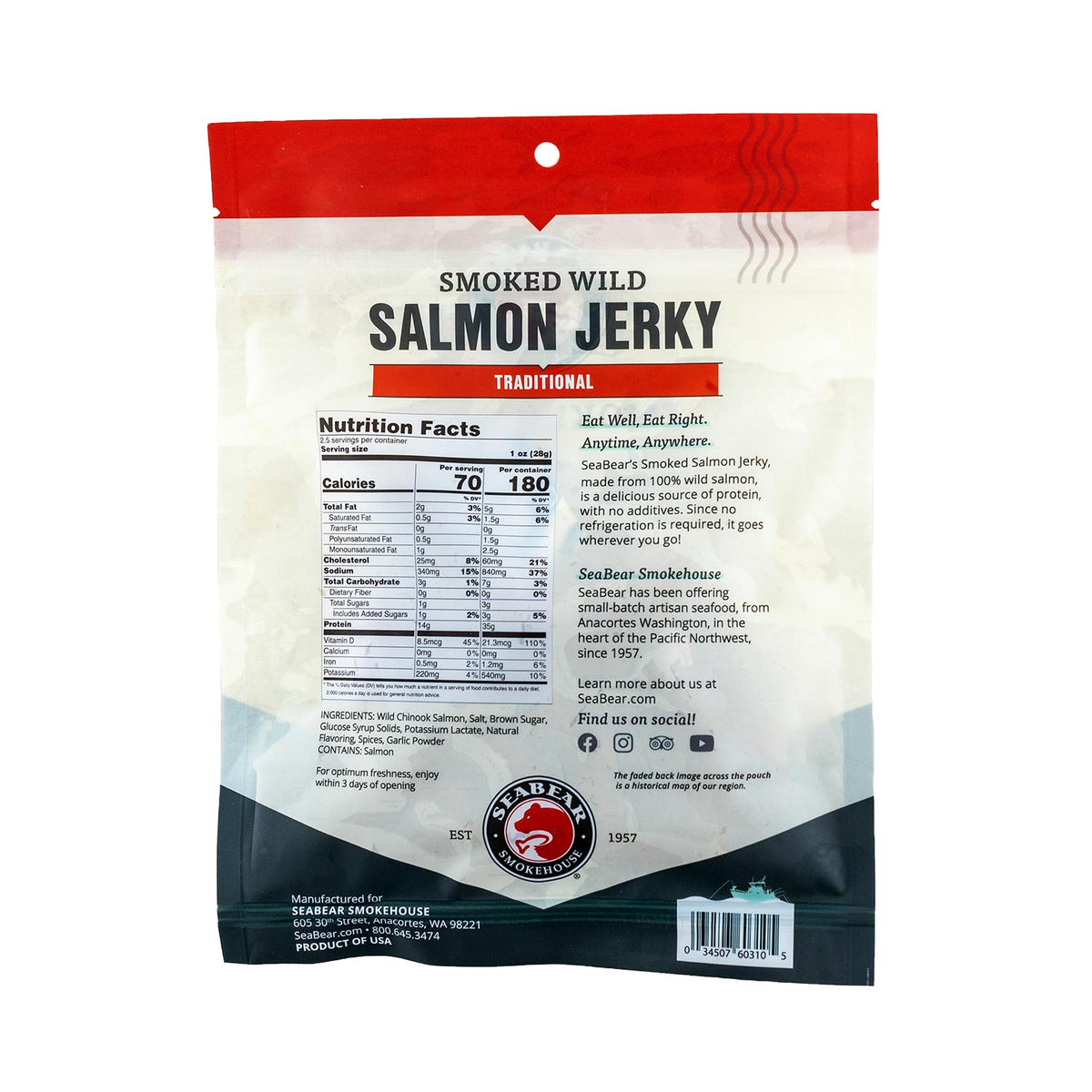 SeaBear Smokehouse King Salmon Jerky Made In Washington