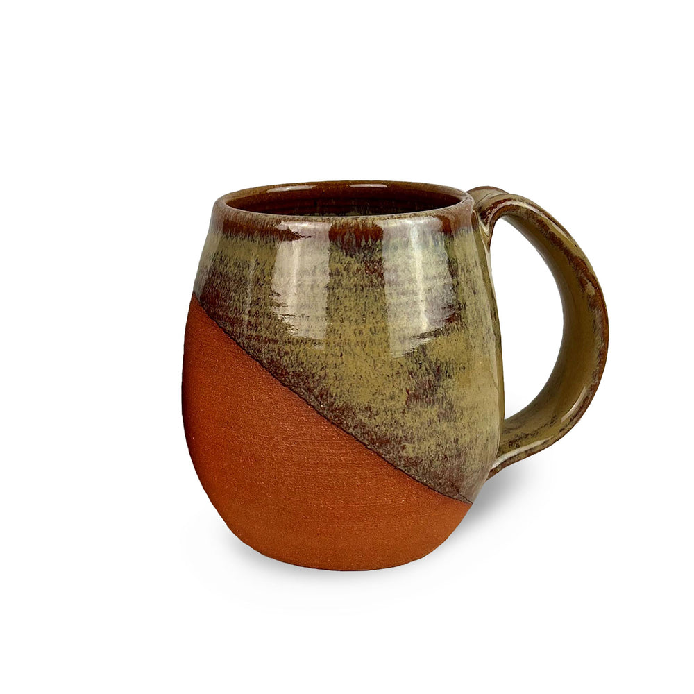 Fern Street Pottery Angle Dipped Caramel Mug | Made In Washington | Local Mugs from Indianola, Washington
