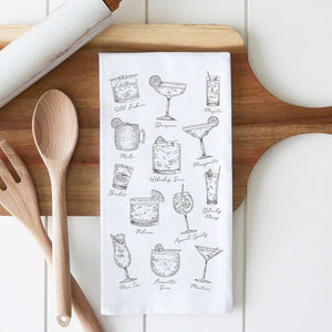 Porter Lane Home Cocktails Tea Towel | Made In Washington | Gifts For The Mixologist