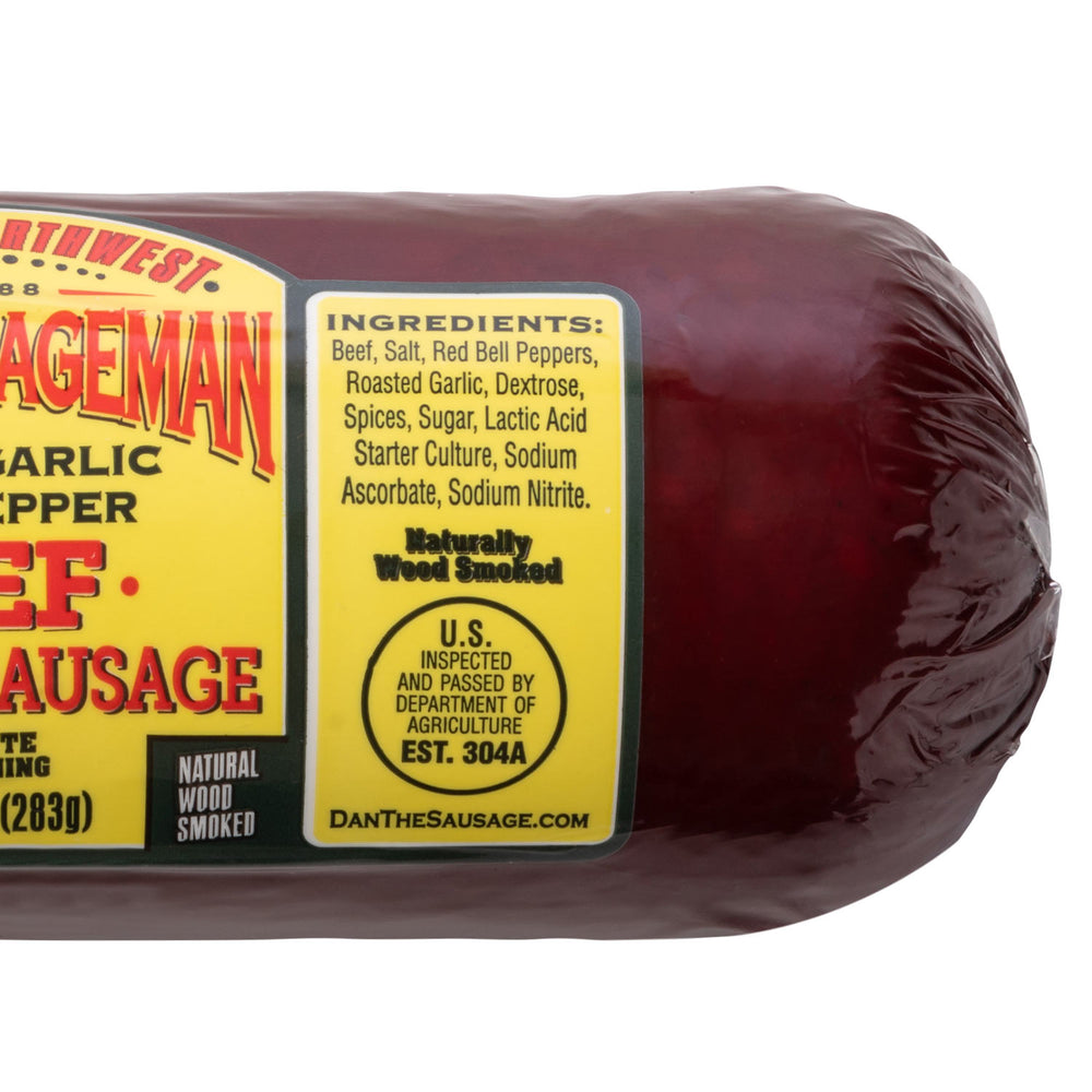Dan The Sausageman Roasted Garlic Red Pepper Summer Sausage | Food Gifts