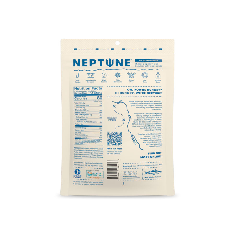 Neptune Cracked Pepper Fish Jerky | Made In Washington Food Gifts