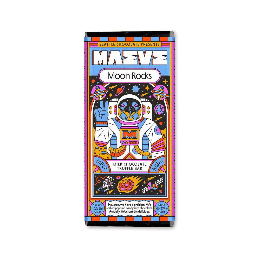 Maeve Gourmet Chocolate Moon Rocks Truffle Bars | Made In Washington | Outer Space Gifts | Local Gifts From The Pacific Northwest