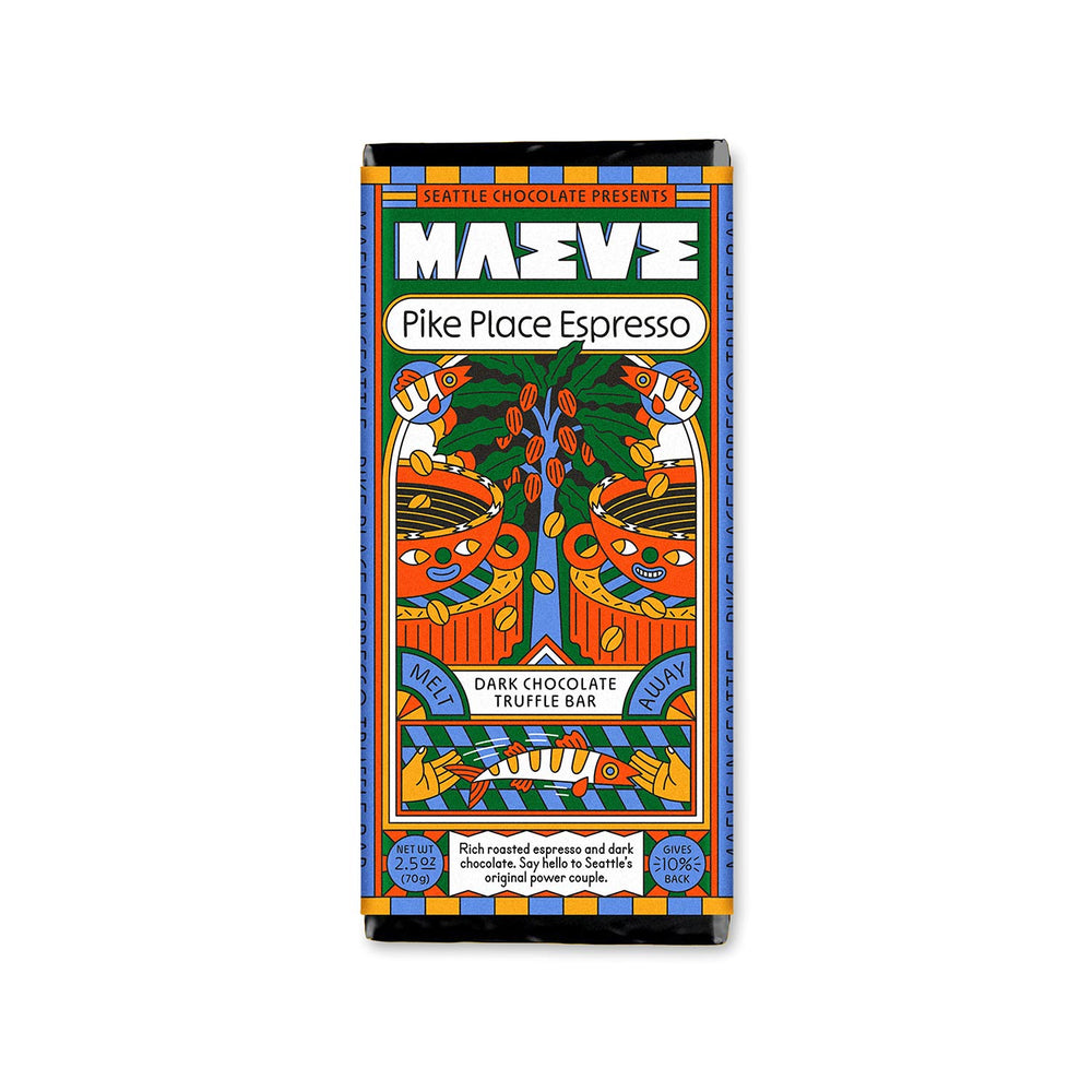 Maeve Pike Place Espresso Bar | Made In Washington | Seattle Chocolate | Gifts for Coffee & Chocolate  Lovers |  Local Gifts From The Pacific Northwest