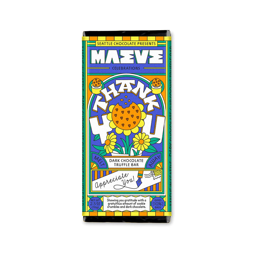 Maeve Gourmet Chocolate Thank You Truffle Bar | Made In Washington | Locally Made PNW Gifts | Gifts For Chocolate Lovers