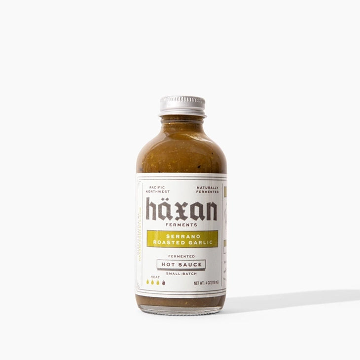 Haxan Ferments Serrano Roasted Garlic Hot Sauce | Made In Washington | Naturally Fermented Hot Sauce