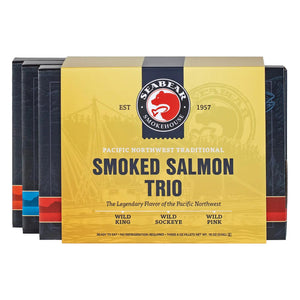 SeaBear's Smoked Salmon Trio  | Made In Washington | Taste, explore, compare and enjoy Sockeye, King, and Pink Salmon.