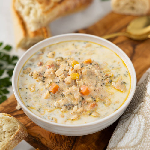 Seabear Smokehouse Smoked Salmon Chowder package on a white background | Made In Washington | Local Salmon Gifts From Anacortes and The Pacific Northwest