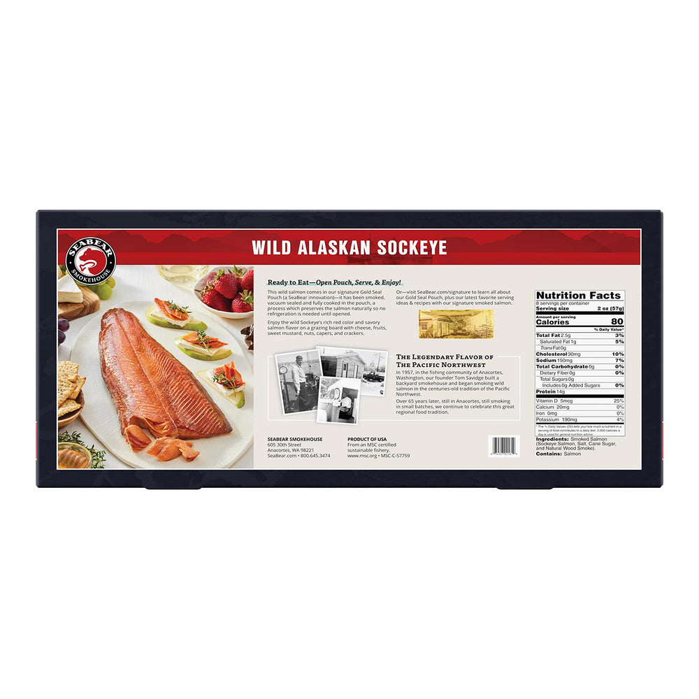 SeaBear Smokehouse | Smoked Wild Sockeye Salmon | Made In Washington | Salmon Gifts From The Pacific Northwest