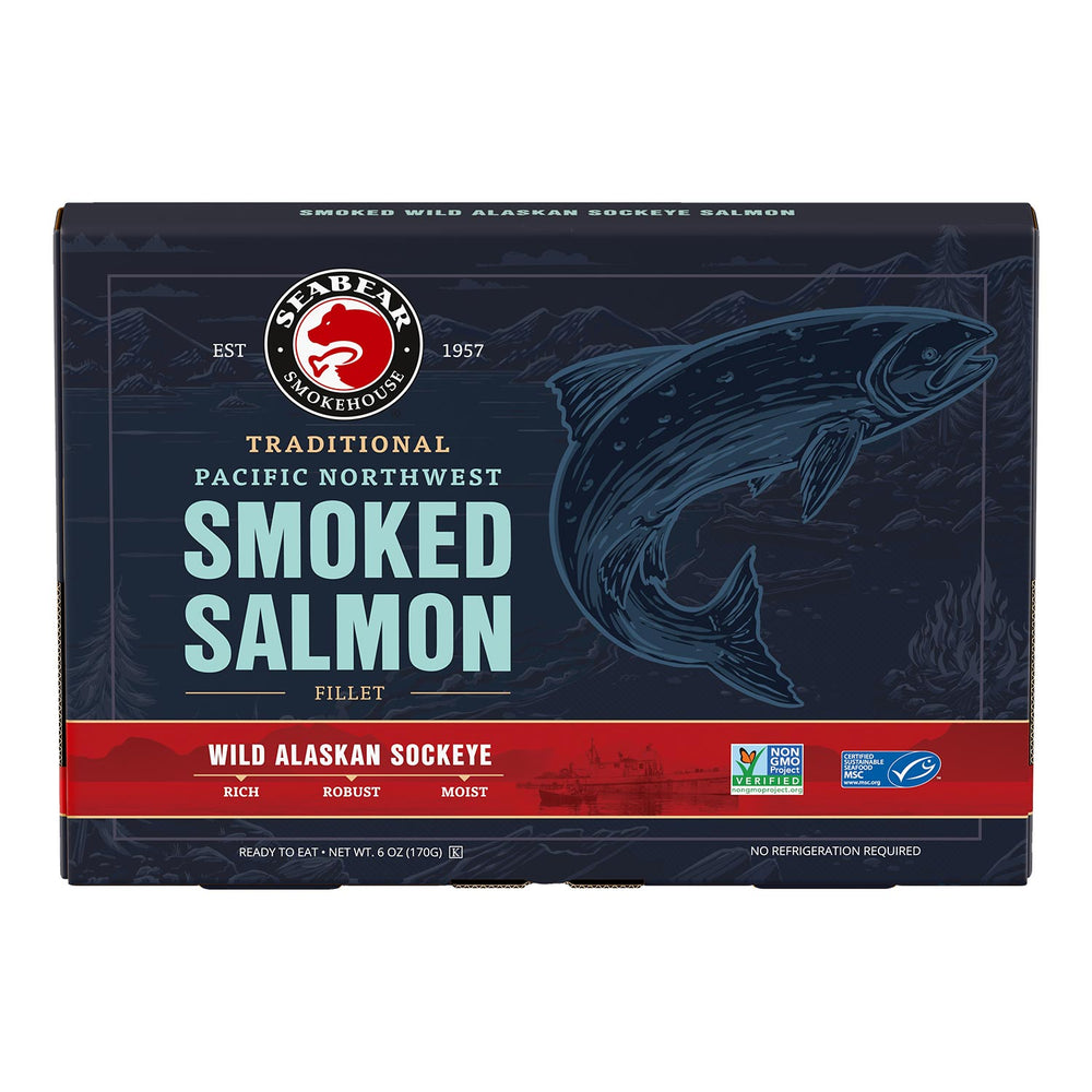 SeaBear Traditional Smoked Sockeye Salmon - 6 oz | Made In Washington | NW Salmon