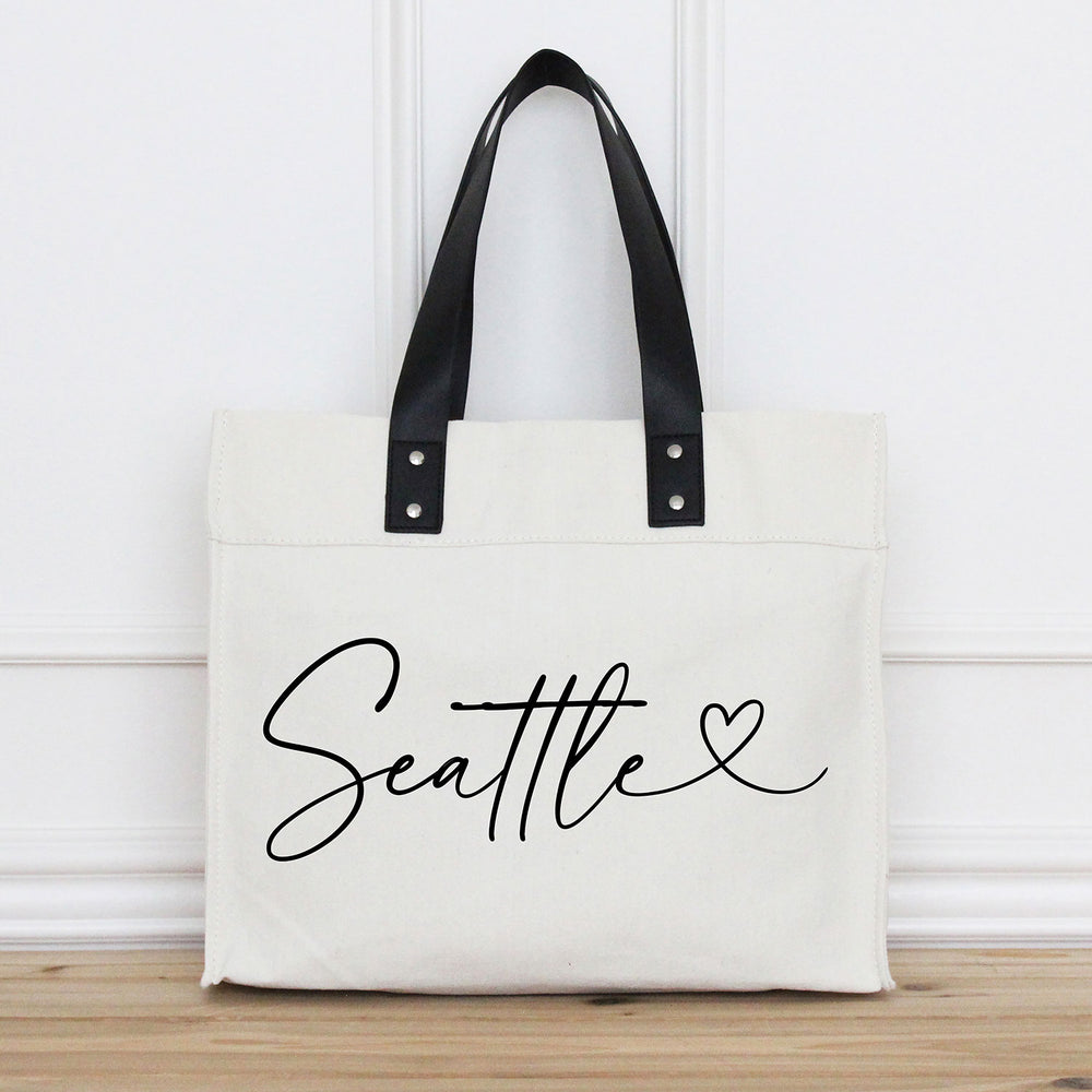 Market Tote Bags | Porter Lane Home Seattle City Love Travel Tote | Made In Washington