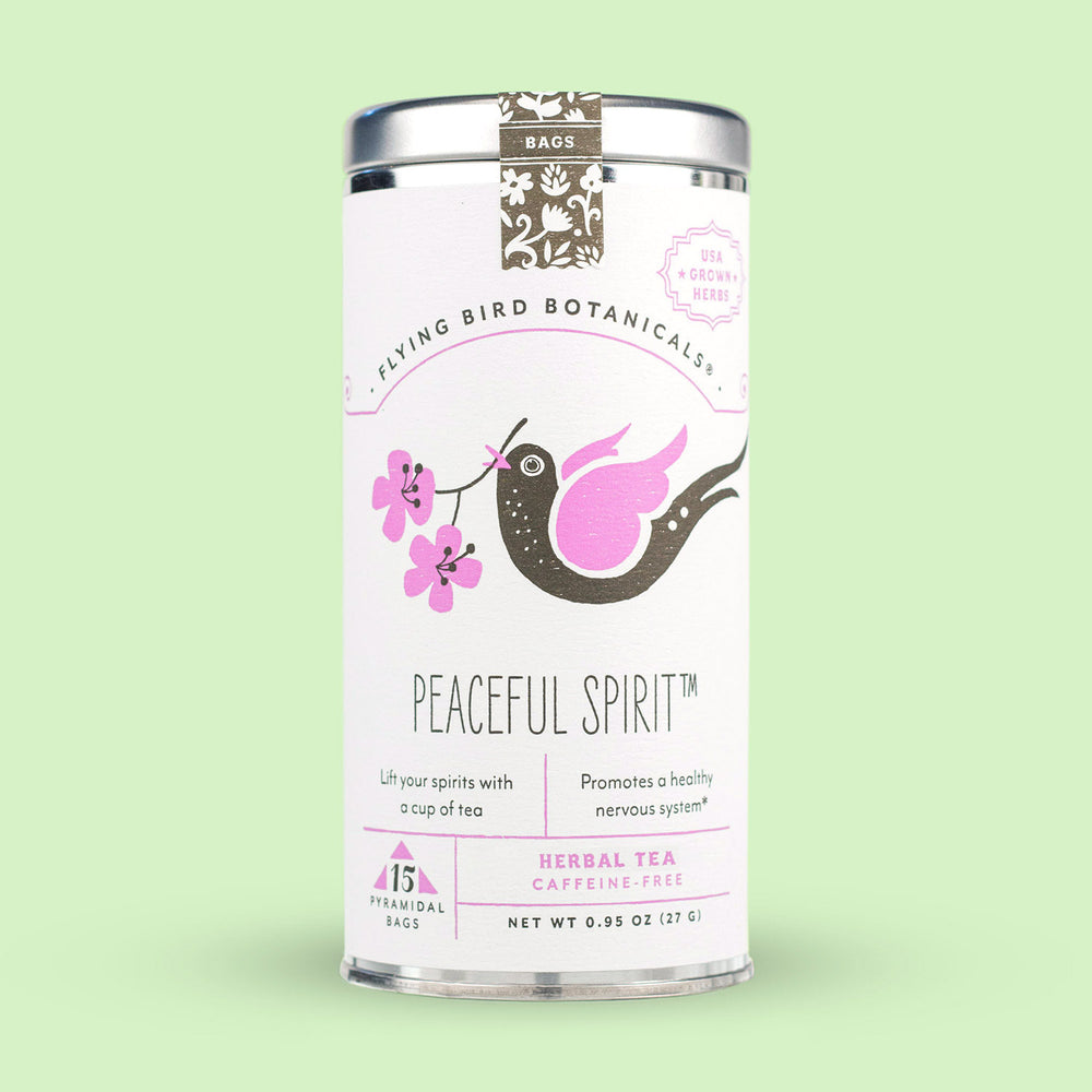 Flying Bird Botanicals Peaceful Spirit Tea Bags | Made In Washington | Caffeine Free Local Teas