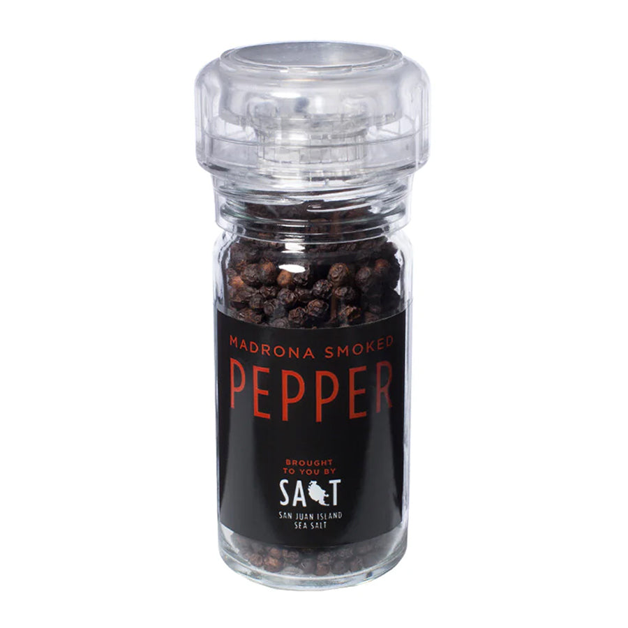 
            
                Load image into Gallery viewer, San Juan Island Sea Salt Madrona Smoked Pepper | Made In Washington | Locally Smoked Peppercorn | Gifts For Cooks
            
        