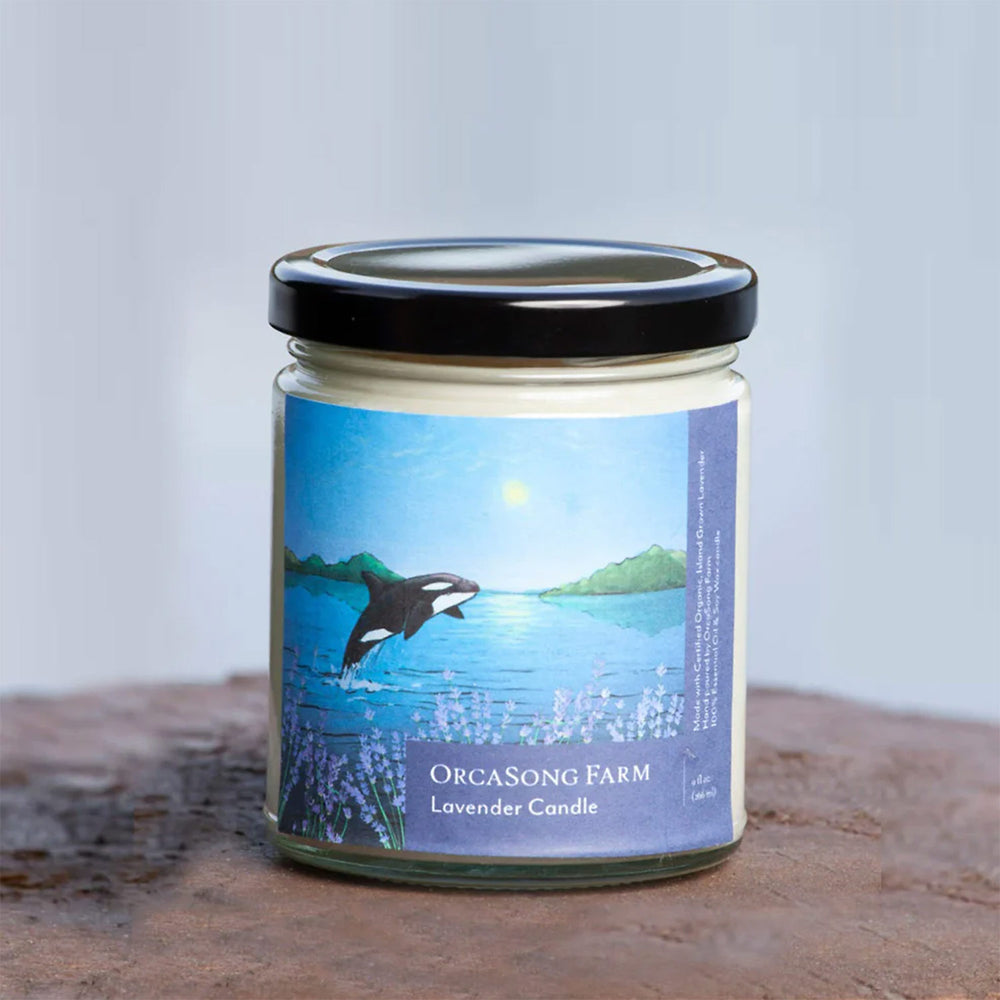 OrcaSong Farm Orca Lavender Soy Candle | Made In Washington | Locally made candle gifts