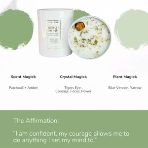Devine Flame Courage & Confidence Candle | Made In Washington | Yoga Chakra  Candle Gifts With Tiger Eye and Patchouli