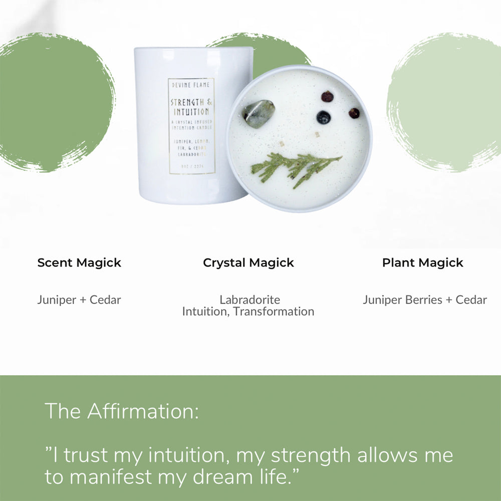 Devine Flame Strength & Intuition Candles | Made In Washington | Dream Life Chakra Gifts