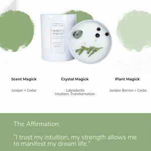 
            
                Load image into Gallery viewer, Devine Flame Strength &amp;amp; Intuition Candles | Made In Washington | Dream Life Chakra Gifts
            
        