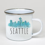 Potluck Press - Seattle Enamel Mug | Made In Washington | Local Souvenir Mugs