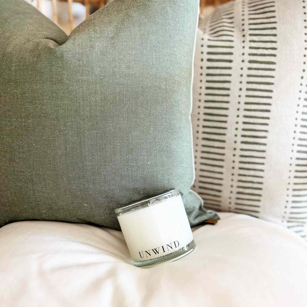 
            
                Load image into Gallery viewer, Porter Lane Home Unwind Candle | Made In Washington | Sea Salt + Palm Coastal Candle Scents
            
        