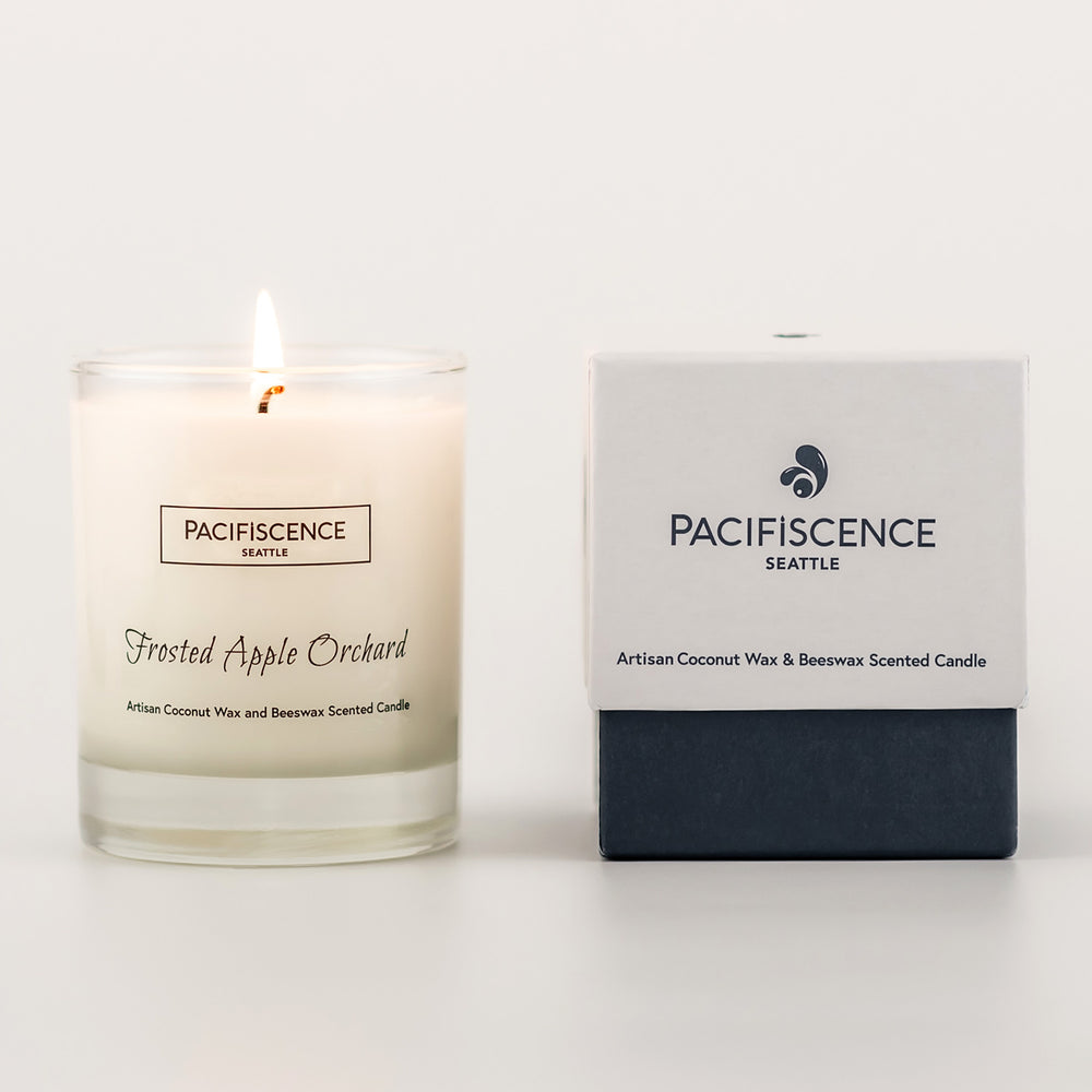 PACIFISCENCE Candles Frosted Apple Orchard Apple Cinnamon | Made In Washington | Made In Seattle | Candle Gifts