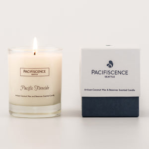 PACIFISCENCE Candles Pacific Fireside Pine Tobacco | Made In Washington | Locally Made Coconut & Beeswax Candles
