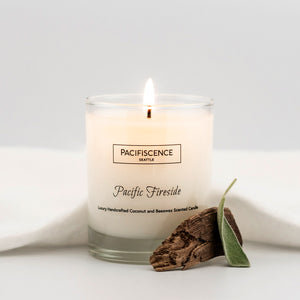 PACIFISCENCE Candles Pacific Fireside Pine Tobacco | Made In Washington | Coconut & Beeswax Candles
