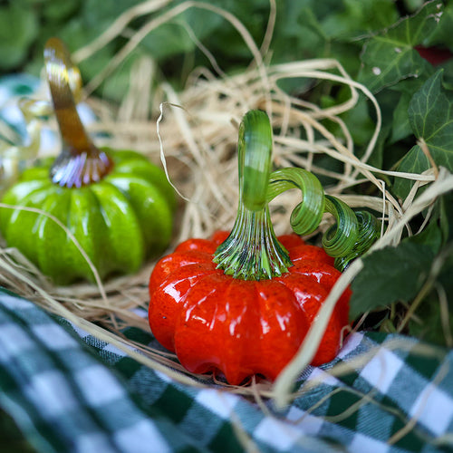 Jesse Kelly Blown Glass Holiday Orange Pumpkin | Made In Washington| Jack Be Little Mini Pumpkins