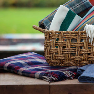 Pendleton Eco Wise Machine Washable Wool Throw Kelso Plaid Navy | Made In Washington | American Made