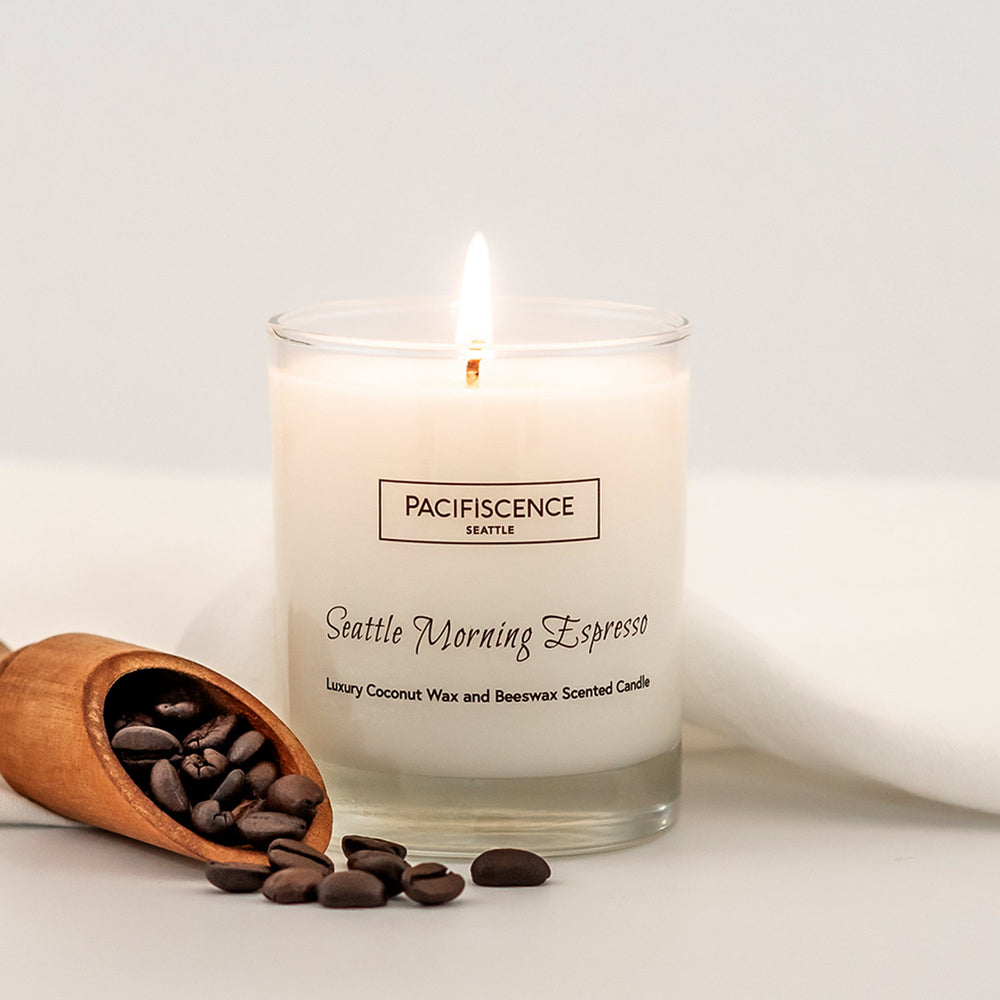 PACIFISCENCE Candles Seattle Morning Espresso Coffee Tonka | Made In Washington | Gifts from Seattle