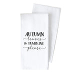 Porter Lane Home Autumn Leaves & Pumpkin Please Kitchen Towel | Made In Washington | Thanksgiving Gifts