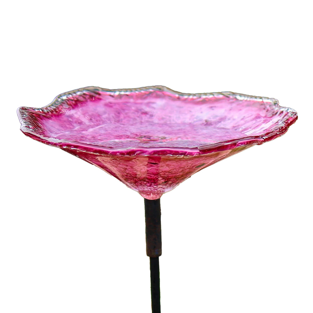 Island Art Glass - Pink Birdbath