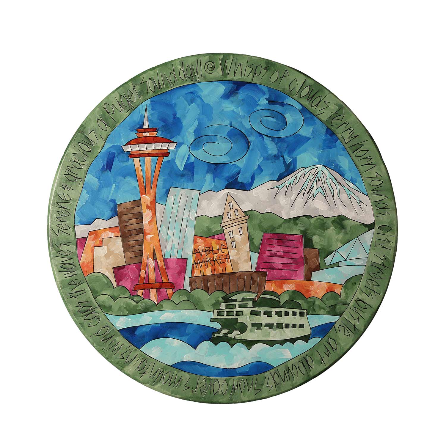 Terry Design Studio Seattle Skyline Lazy Susan | Made in Washington