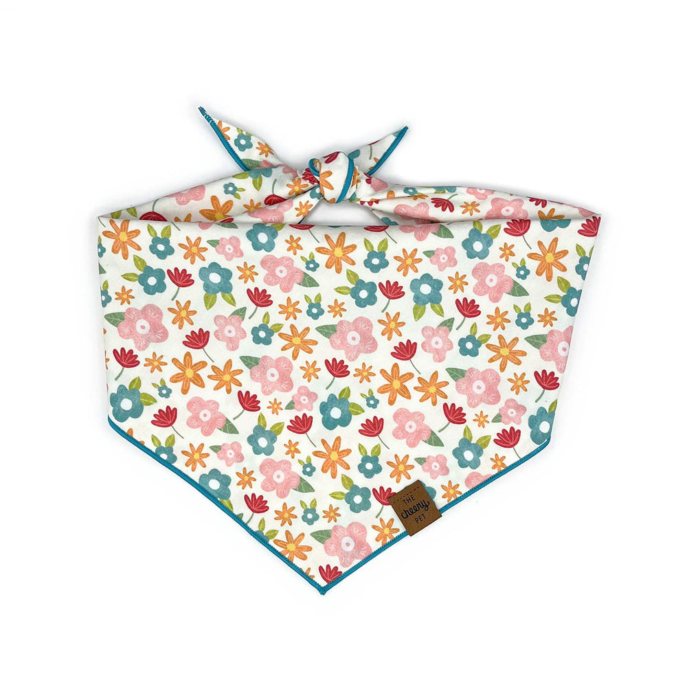 The Cheery Pet Pink Floral Dog Bandana, Medium | Made In Washington | Pamper Your Pet