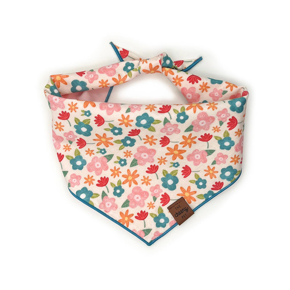 
            
                Load image into Gallery viewer, The Cheery Pet Pink Floral Dog Bandanas, Large | Made In Washington  | Gifts For Dog Lovers 
            
        