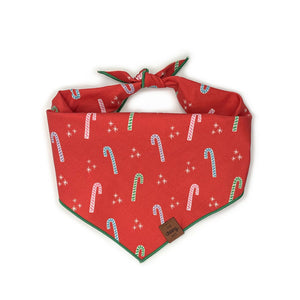 The Cheery Pet Candy Canes Dog Bandana, Large | Made In Washington | Holiday Bandanas For Dogs