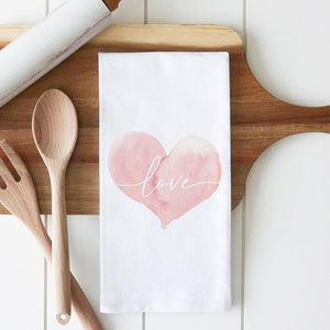 Porter Lane Home Love Heart Tea Towel | Made In Washington | Valentine Dishtowel Gifts