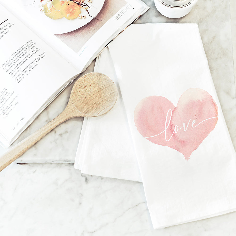 Porter Lane Home Love Heart Tea Towel | Made In Washington | Kitchen Valentine Gifts