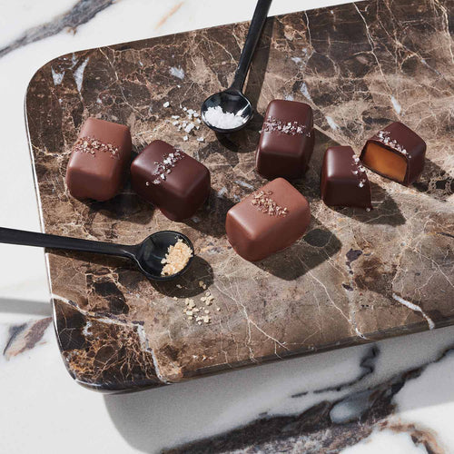 Fran's Chocolate Grey & Smoked Salt Caramels | Made In Washington |  Valentine Chocolate Covered Caramels