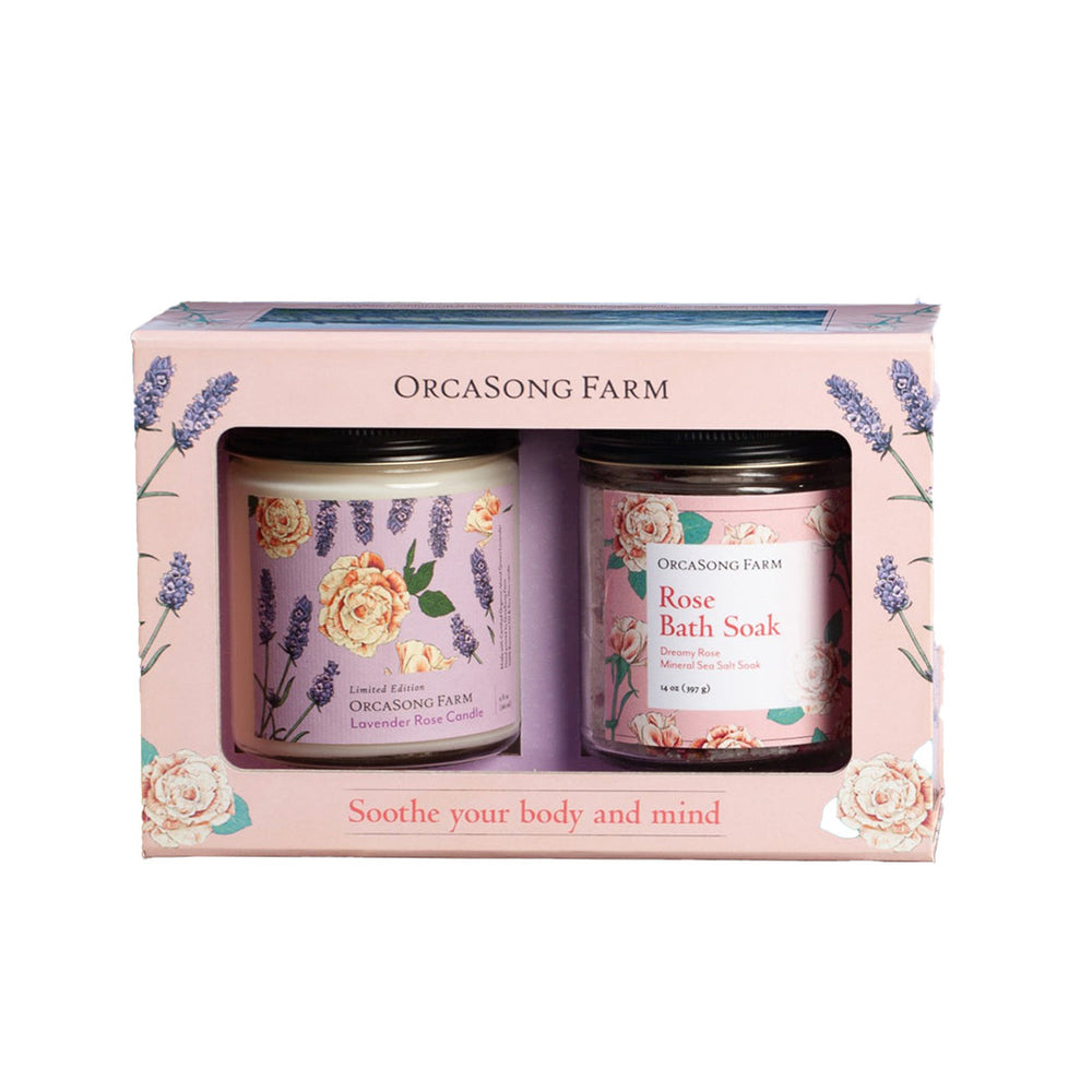 OrcaSong Farm Dreamy Lavender Rose Spa Box | Made In Washington | Bath & Body Gifts