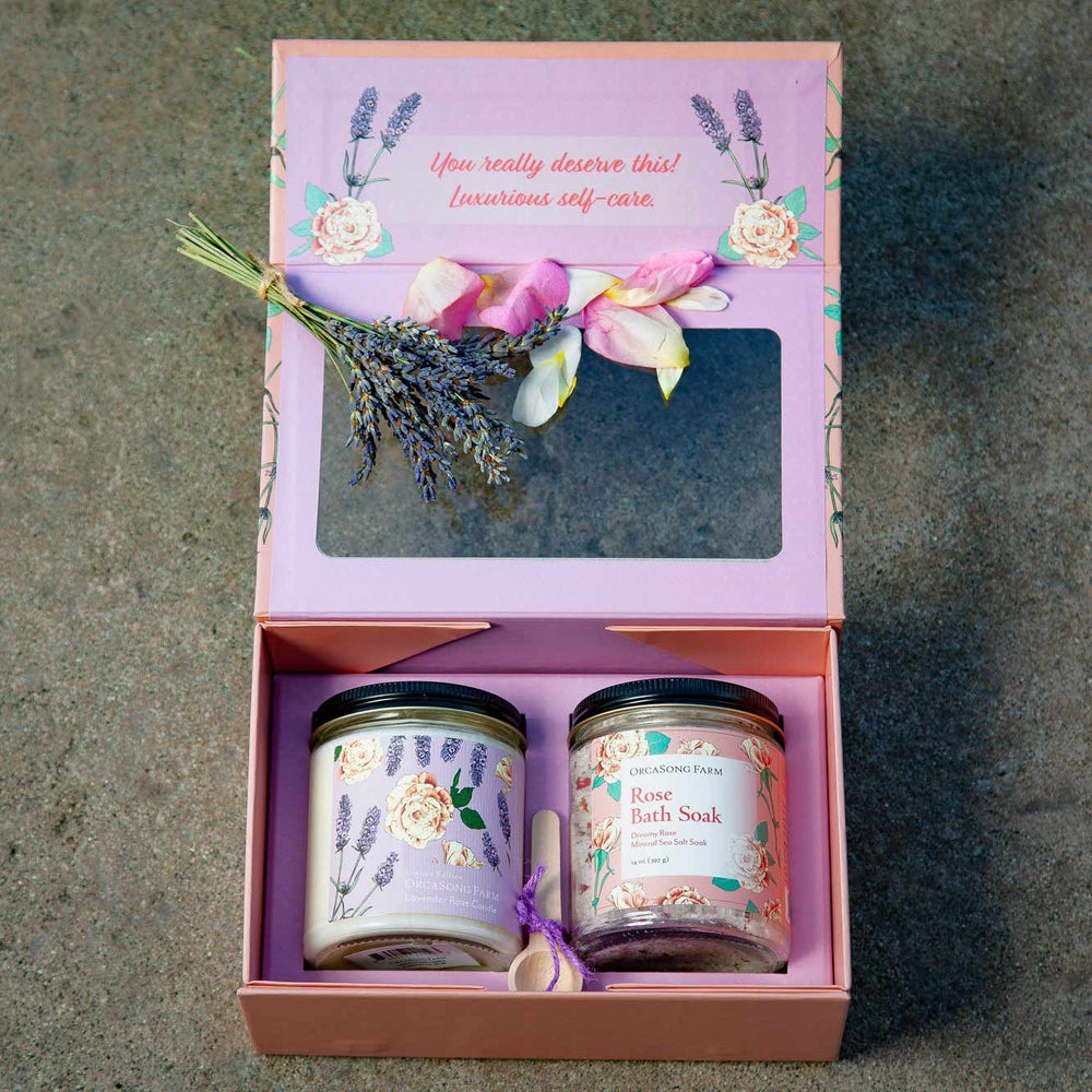 OrcaSong Farm Dreamy Lavender Rose Spa Box | Made In Washington | Soothe Your Body And Your Mind